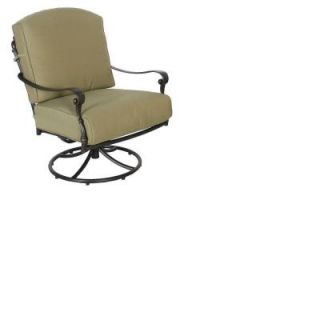 Hampton Bay Edington Swivel Rocker Patio Lounge Chair with Celery Cushion 141 034 SRL1