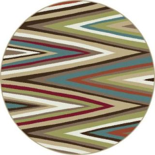 Tayse Rugs Deco Multi 5 ft. 3 in. Round Transitional Area Rug DCO1019 6RND