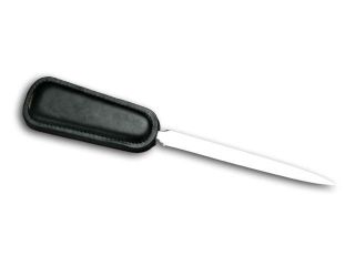 Dacasso A1019 Black Leather Letter Opener   silver blade