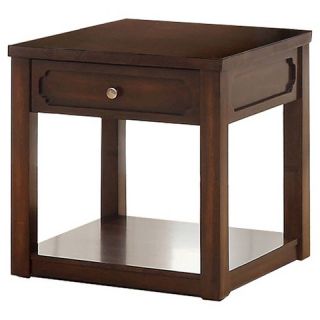 Furniture of America Rina Transitional End Table   Brown Cherry