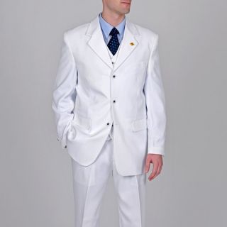 Stacy Adams Mens White 3 piece Suit