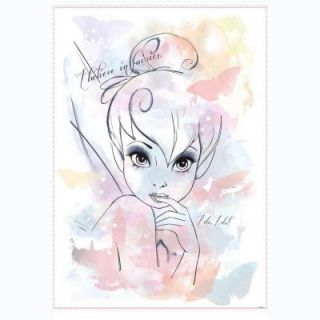 RoomMates 5 in. x 19 in. Disney I Believe in Fairies Tink Watercolor Graphic P&S Giant Wall Decal RMK2377GM