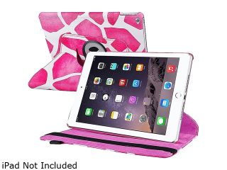 Insten Giraffe Leather Folio Book Style Flip Case Cover For Apple iPad Air 2, Hot Pink/White 1991091