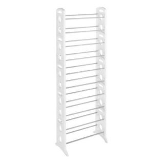 Whitmor Shoe Rack Collection 22.5 in. x 62.25 in. 30 Pair Resin Floor Shoe Tower in White 6486 1745 WHT