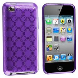 Clear Dark Purple Circle TPU Rubber Case for Apple iPod Touch