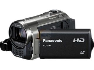 Open Box Panasonic HC V10K Black 1/5.8" High Sensitivity MOS Sensor 2.7" Wide LCD monitor (230,400 dots) LCD 63X Optical Zoom HD Camcorder