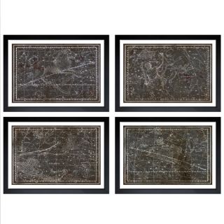 Oliver Gal Celestial Map XVI Century II   4 Panels Framed Art