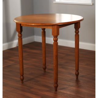 Counter Height Dining Table with Turned Legs, Oak