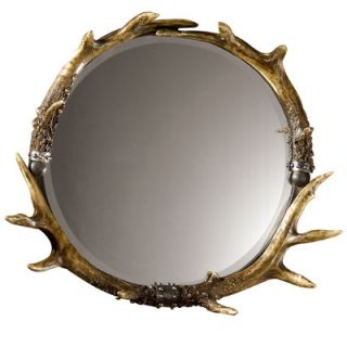 Uttermost 24 H x 26 W Rustic Faux Stag Horn Wall Mirror