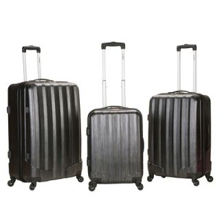 Rockland Metallic 3 pc. ABS Spinner Luggage Set   Carbon