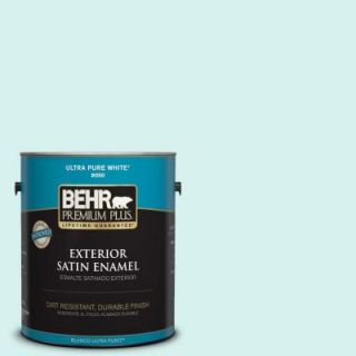 BEHR Premium Plus 1 gal. #P450 1 Sea Ice Satin Enamel Exterior Paint 905001