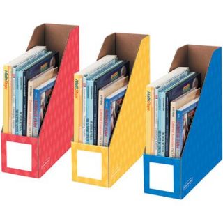 Fellowes Banker's Box 4" Magazine File, Primary Colors, 3pk