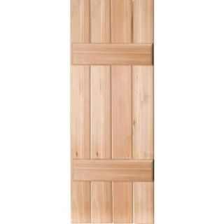 Ekena Millwork 15 in. x 36 in. Exterior Real Wood Pine Board & Batten Shutters Pair Unfinished RWB15X036UNP