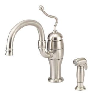 Danze Antioch Single Handle Kitchen Faucet with Veggie Spray in Stainless Steel D407521SS