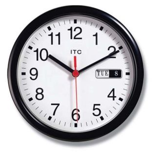 Infinity Instruments Day Date 8.5 Inch Wall Clock