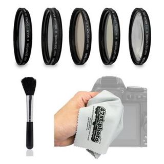 Opteka Filter Kit includes UV, CPL, FL, ND4, Macro, Brush and Microfiber Cloth for Nikon 1 J5, J4, J3, J2, S2, S1, V3, V2, V1 and AW1 Mirrorless Digital Cameras (Fits 40.5mm and 52mm Threaded Lenses)
