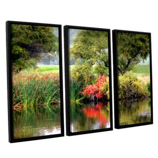 ArtWall Santee Lakes by George Zucconi 3 Piece Floater Framed Canvas