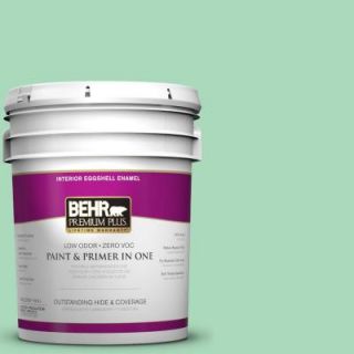 BEHR Premium Plus 5 gal. #P410 3 Shanghai Jade Eggshell Enamel Interior Paint 205005