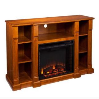 Southern Enterprises Scarlett 52 in. Freestanding Media Electric Fireplace in Glazed Pine HD9410