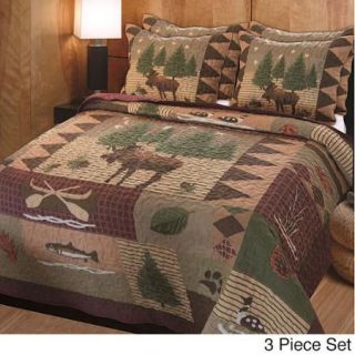 Moose Lodge 3 piece Quilt Set Full/ Queen