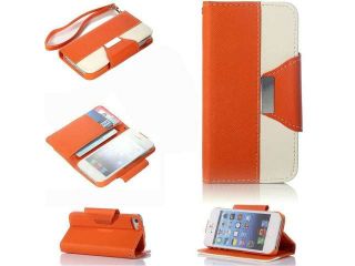Leather Cell Phone Wallet Case Compatible with Apple iPhone 5/5S+Touch stylus
