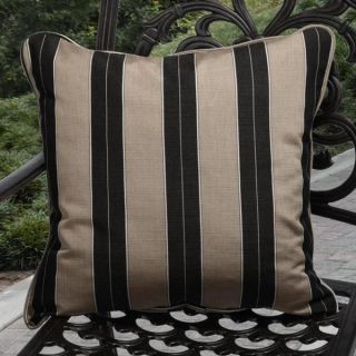 Clara Indoor/ Outdoor Brown/ Black Stripe Pillows made with Sunbrella