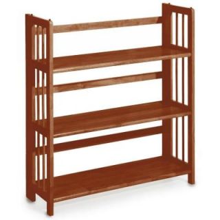 Home Decorators Collection Folding/Stacking 38 in. H x 35 in. W Walnut 3 Shelf Bookcase 3323220850
