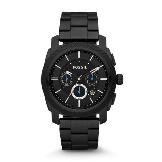 Fossil Mens Machine Black Stainless Steel Chronograph Watch