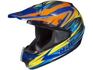 HJC CS MX 2014 Shattered MX/Offroad Helmet Multi/Blue/Orange 2XL