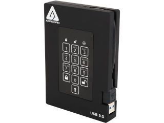 APRICORN Aegis Padlock Fortress 1TB USB 3.0 FIPS 140 2 Encrypted External Hard Drive With PIN Access A25 3PL256 1000F