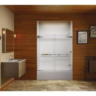 KOHLER Levity 59 5/8 in. W x 62 in. H Semi Framed Sliding Tub/Shower Door with Towel Bar in Silver K 706004 L SH