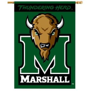 BSI Products NCAA 28 in. x 40 in. Marshall 2 Sided Banner with Pole Sleeve 96035
