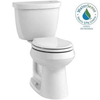 KOHLER Cimarron Touchless Comfort Height 2 piece 1.28 GPF Round Toilet with AquaPiston Flushing Technology in White K 6419 0
