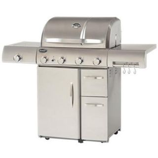 Aussie Stainless Steel 4 Burner Gas Grill with Side Burner