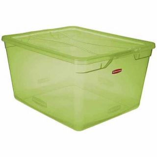 Rubbermaid Cleverstore Clear 71 Quart Non Latching, Lime Green