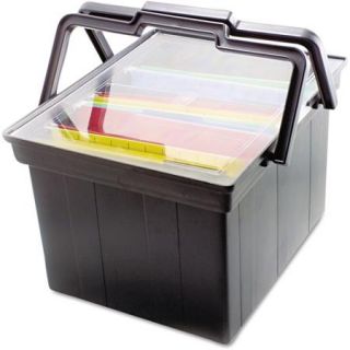Advantus Companion Portable File Storage Box, Legal/Letter, Plastic, Black