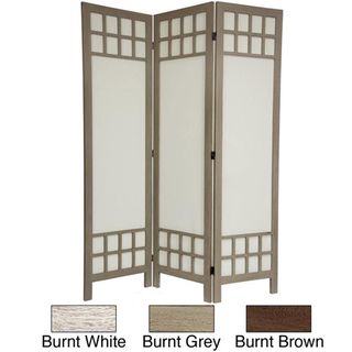 Wood/ Cotton Fabric Window Pane 5.5 foot Room Divider (China)