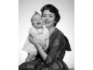 Portrait of mother with baby daughter Poster Print (18 x 24)