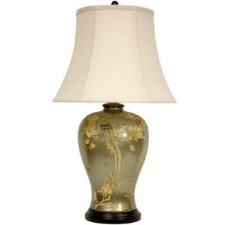 Oriental Furniture Birds and Flowers Vase Table Lamp