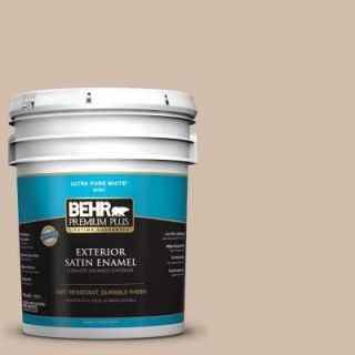 BEHR Premium Plus 5 gal. #700C 3 Pecan Sandie Satin Enamel Exterior Paint 940005