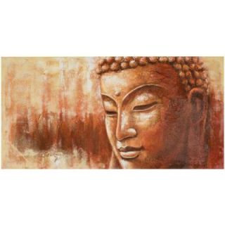 Safavieh 27.6 in. x 55.1 in. "Orange and White Buddha Painting" Wall Art ART2000A