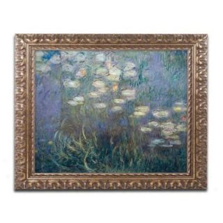 Trademark Fine Art 16 in. x 20 in. "Water Lilies" by Claude Monet Framed Printed Canvas Wall Art BL01463 G1620F
