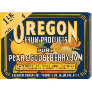 Retrolabel Pure Pear & Gooseberry Jam Stretched Canvas  