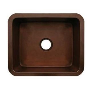 Whitehaus Collection Copperhaus Undermount Copper 19 in. Single Bowl Kitchen Sink in Smooth Bronze WH1921COUM SBRZ