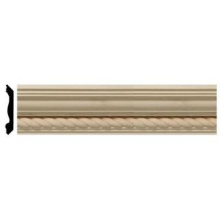 Ekena Millwork 2 3/8 in. x 96 in. x 2 1/4 in. Unfinished Wood Cherry Andrea Rope Carved Crown Moulding MLD02X02X03ADCH