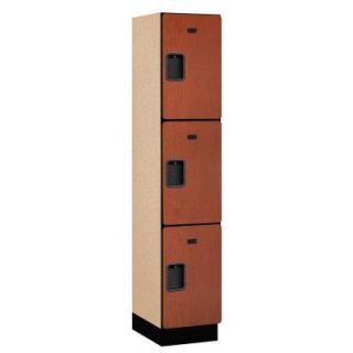 Salsbury Industries 23000 Series 3 Tier Wood Extra Wide Designer Locker in Cherry   15 in. W x 76 in. H x 18 in. D 23168CHE