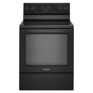 KitchenAid Architect II Smooth Surface Freestanding 5 Element 6.2 cu ft Self Cleaning Convection Electric Range (Black) (Common 30 in; Actual 29.94 in)