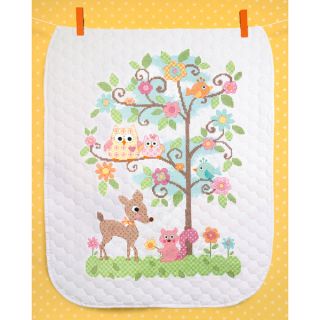 Baby Hugs Happi Tree Quilt Stamped Cross Stitch Kit 34x43   14329681