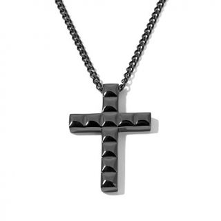 Men's Stainless Steel Stud Cross Pendant with 24" Chain   7771331