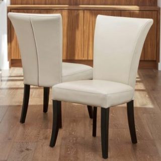 Stanford Ivory Leather Dining Chairs   2 Pack